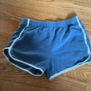 SO Blue and White Athletic Shorts with Elastic Waistband